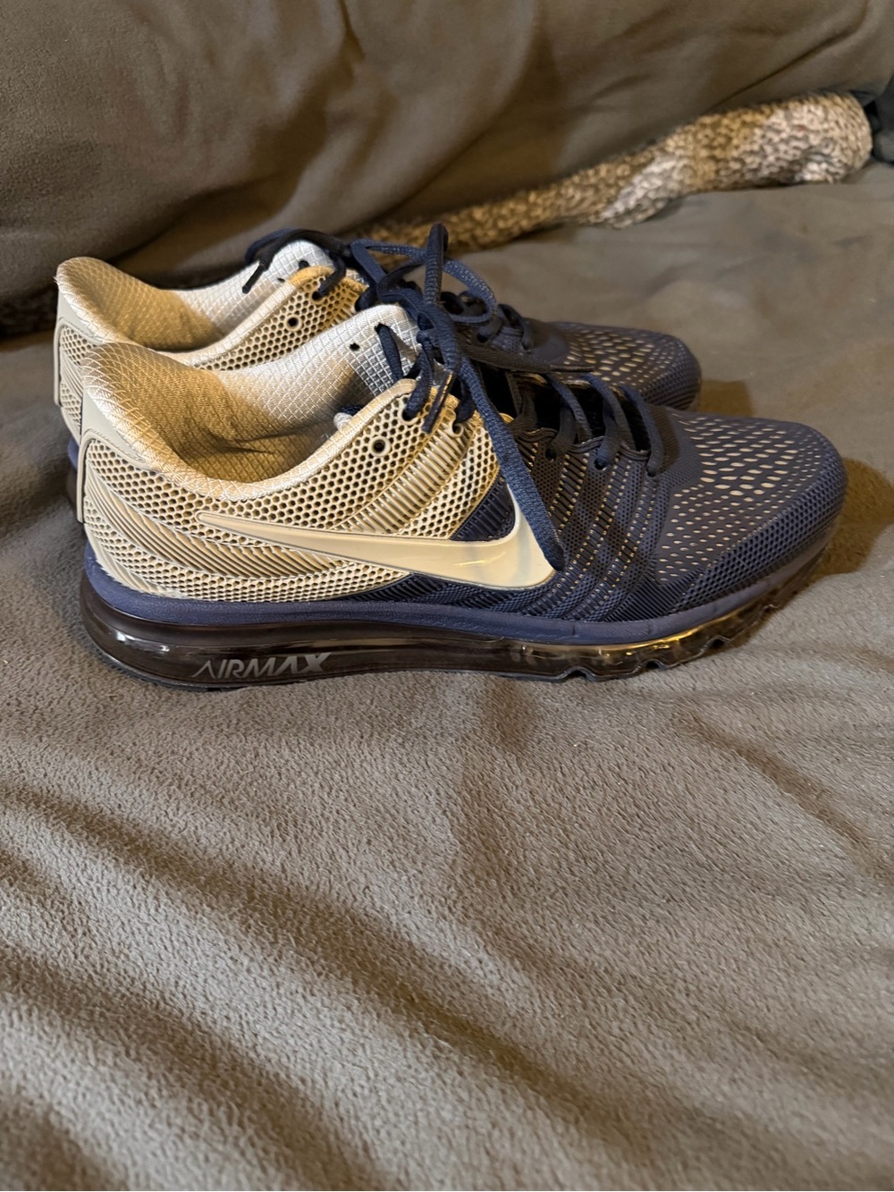 Nike Air Max Navy and White Athletic Sneakers